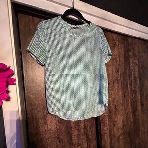 Equipment Femme Turquoise Geometric Blouse Small